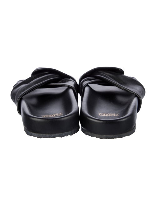 Closed Leather Slides