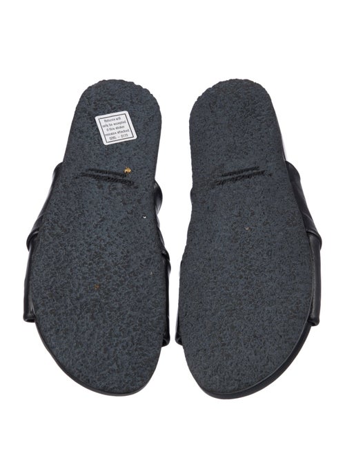 Closed Leather Slides