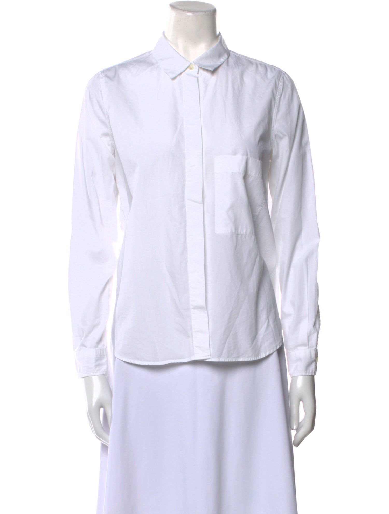 Closed Long Sleeve Button-Up Top