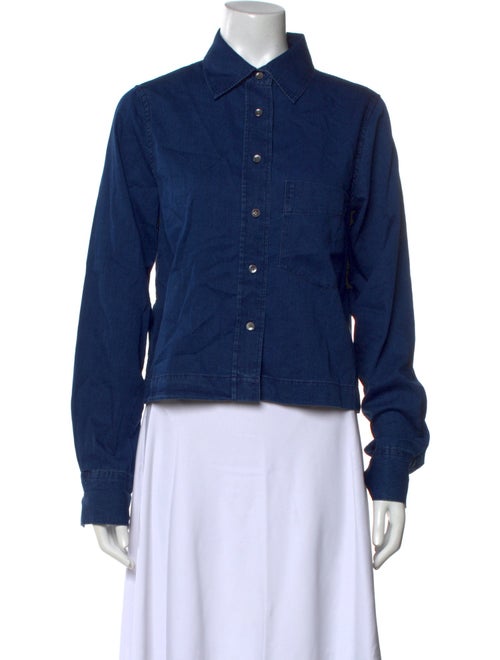 Closed Long Sleeve Button-Up Top