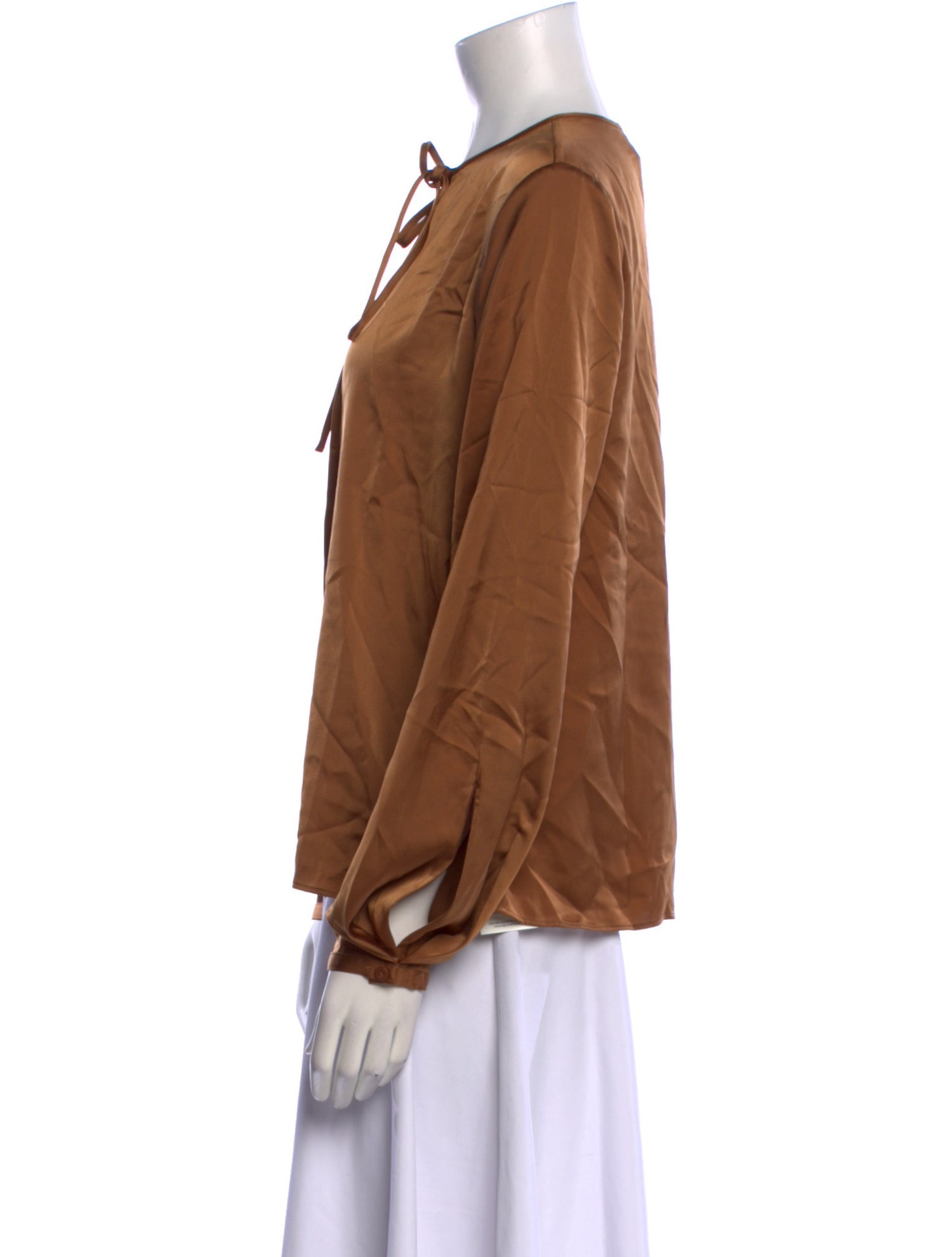 Closed Mock Neck Long Sleeve Blouse