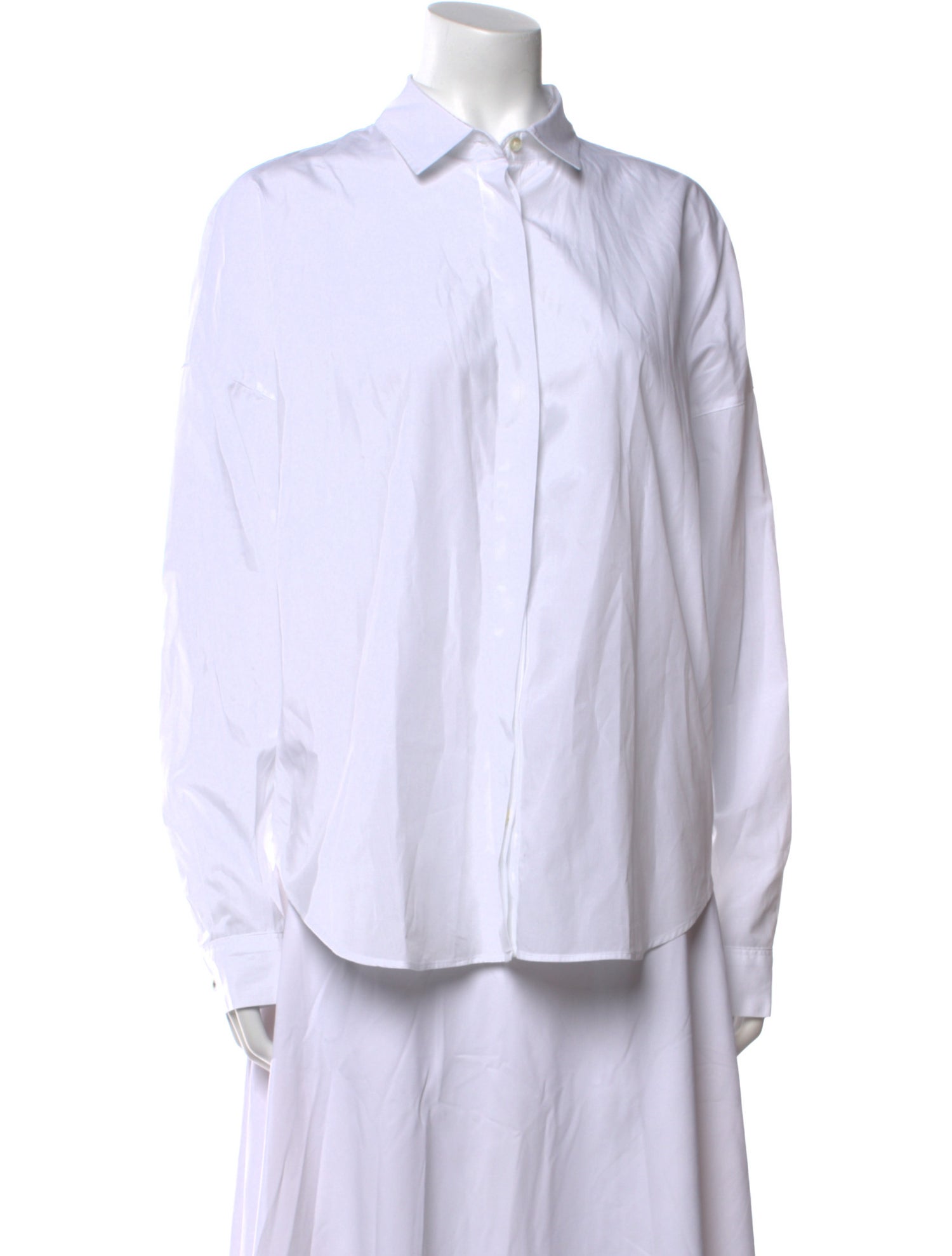 Closed Long Sleeve Button-Up Top