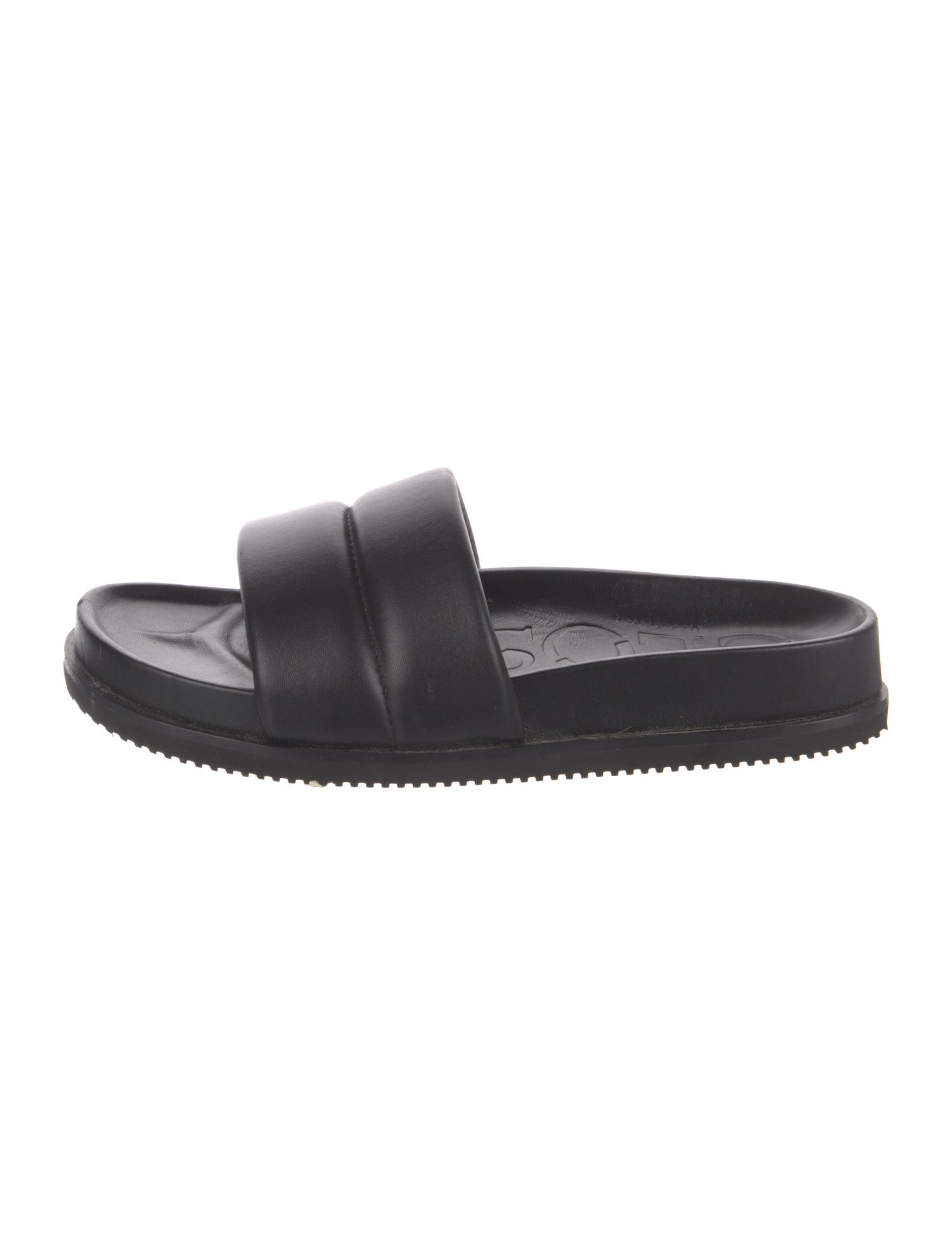 Closed Leather Slides