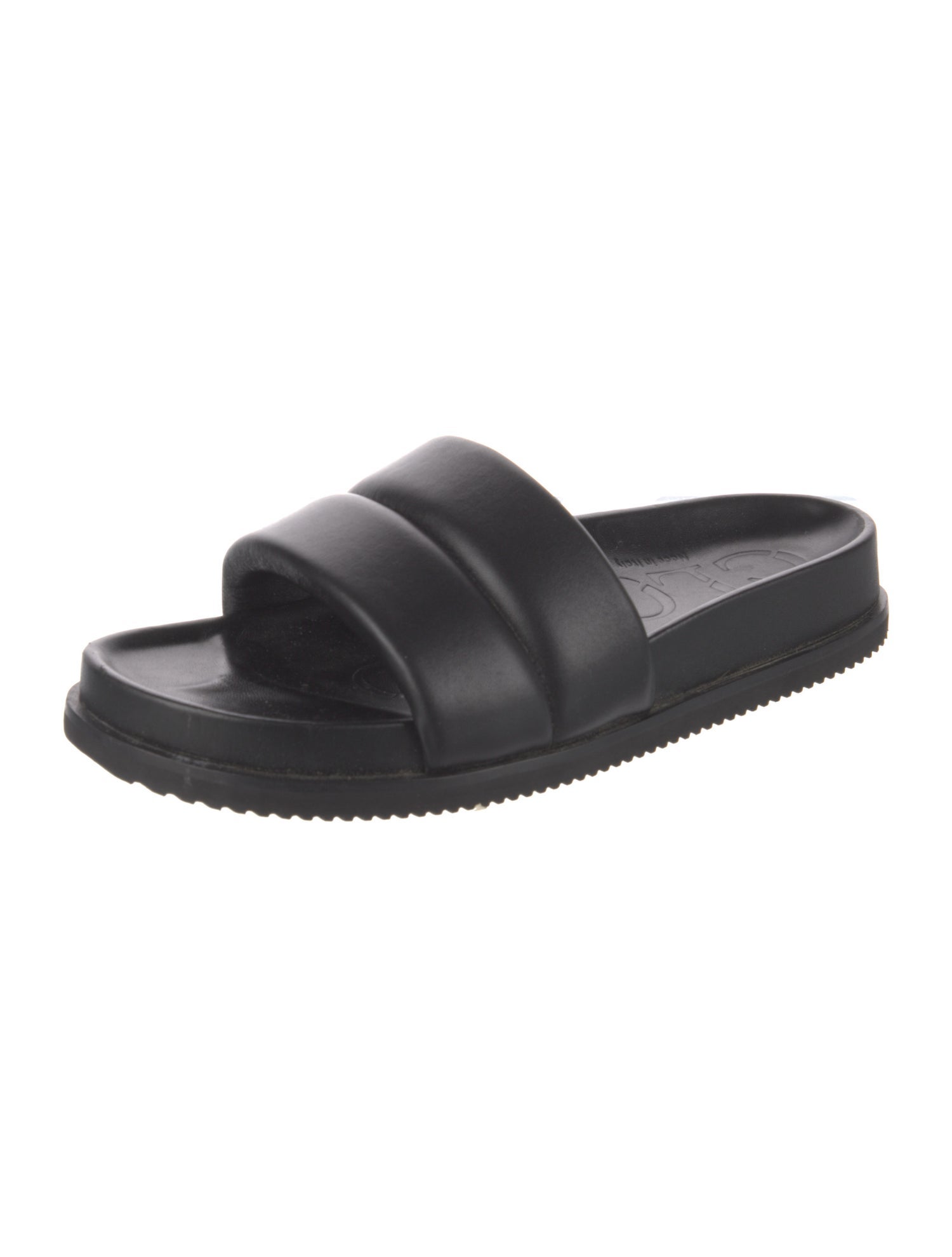 Closed Leather Slides