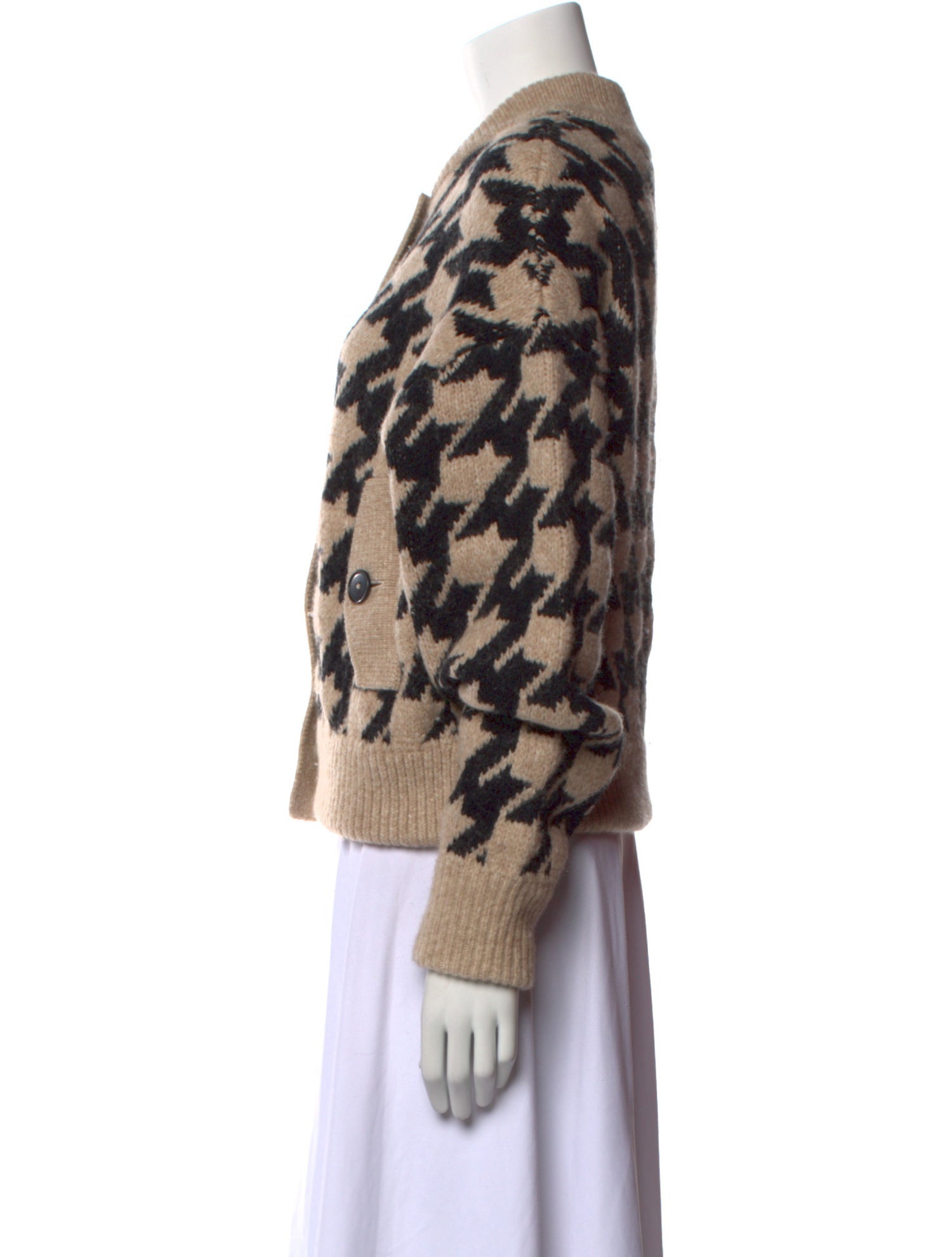 Closed Wool Houndstooth Print Sweater