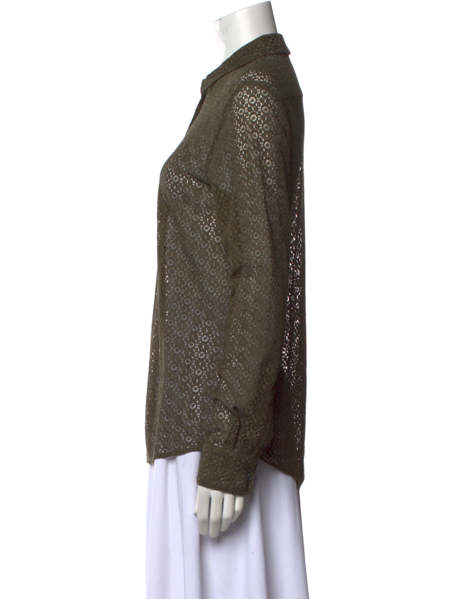 Closed Long Sleeve Button-Up Top