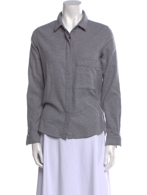 Closed Long Sleeve Button-Up Top