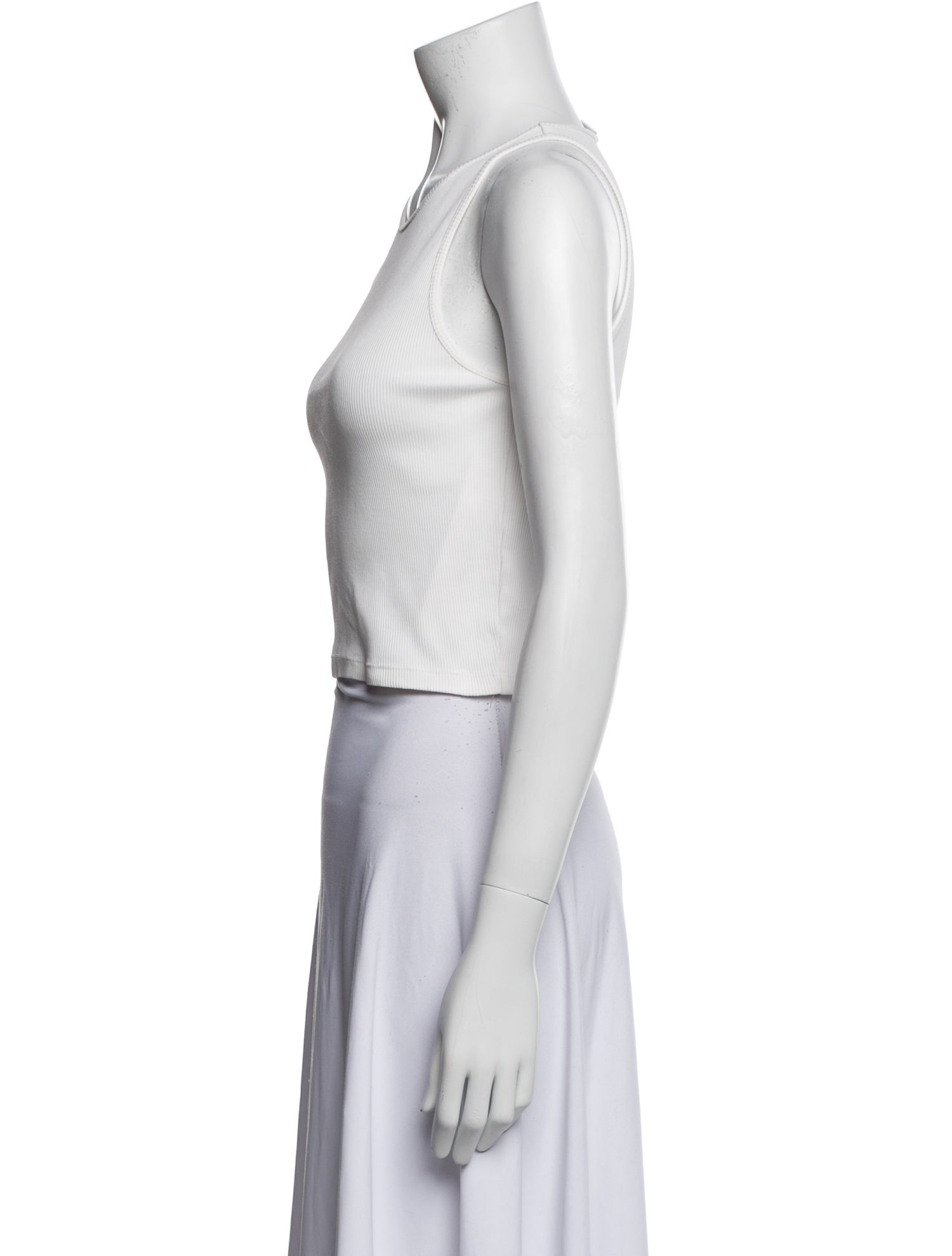 Closed Crew Neck Sleeveless Crop Top