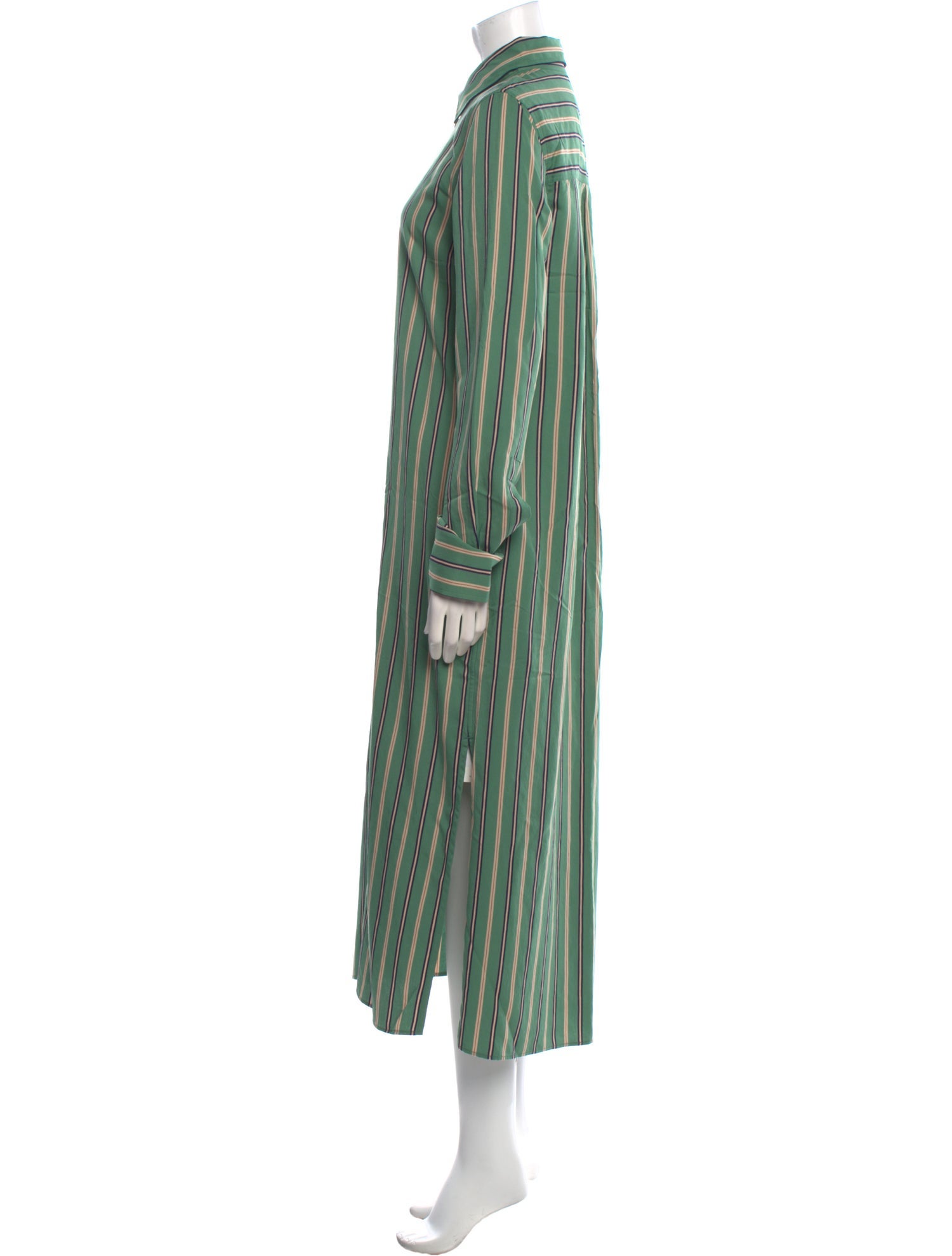 Closed Striped Midi Length Dress