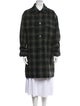 Closed Wool Plaid Print Coat