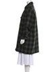 Closed Wool Plaid Print Coat
