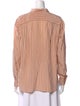Closed Silk Striped Button-Up Top