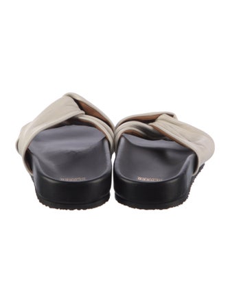 Closed Leather Slides