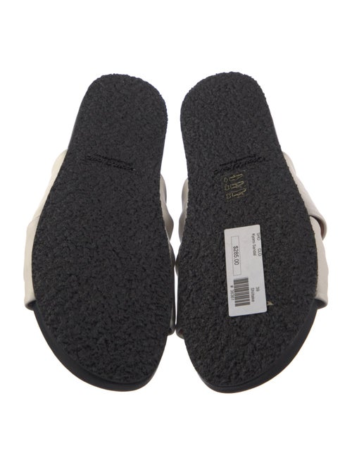 Closed Leather Slides