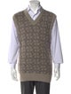 Closed V-Neck Sleeveless Sweater Vest