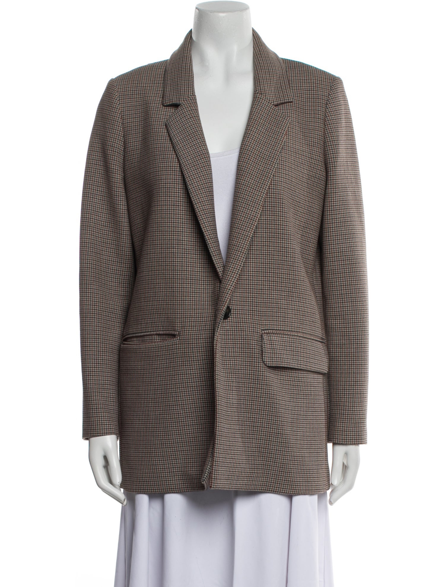 Closed Houndstooth Print Blazer