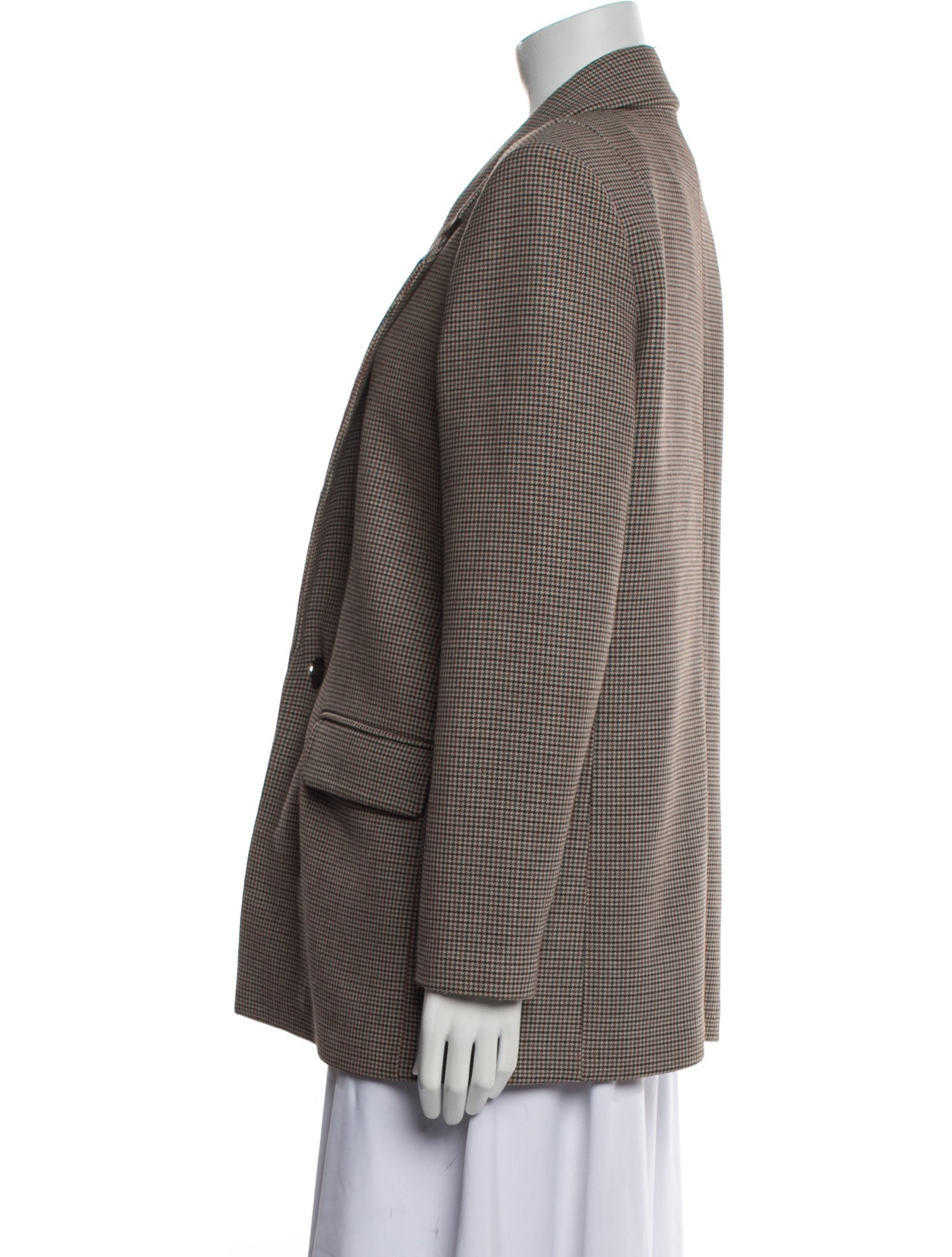 Closed Houndstooth Print Blazer