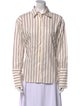 Closed Striped Long Sleeve Button-Up Top