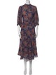 Closed Floral Print Long Dress