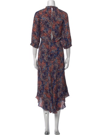 Closed Floral Print Long Dress