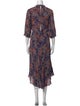 Closed Floral Print Long Dress