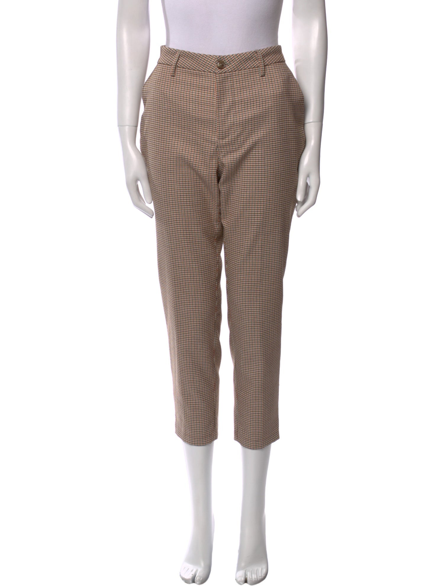 Closed Houndstooth Print Skinny Leg Pants