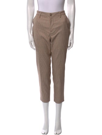 Closed Houndstooth Print Skinny Leg Pants