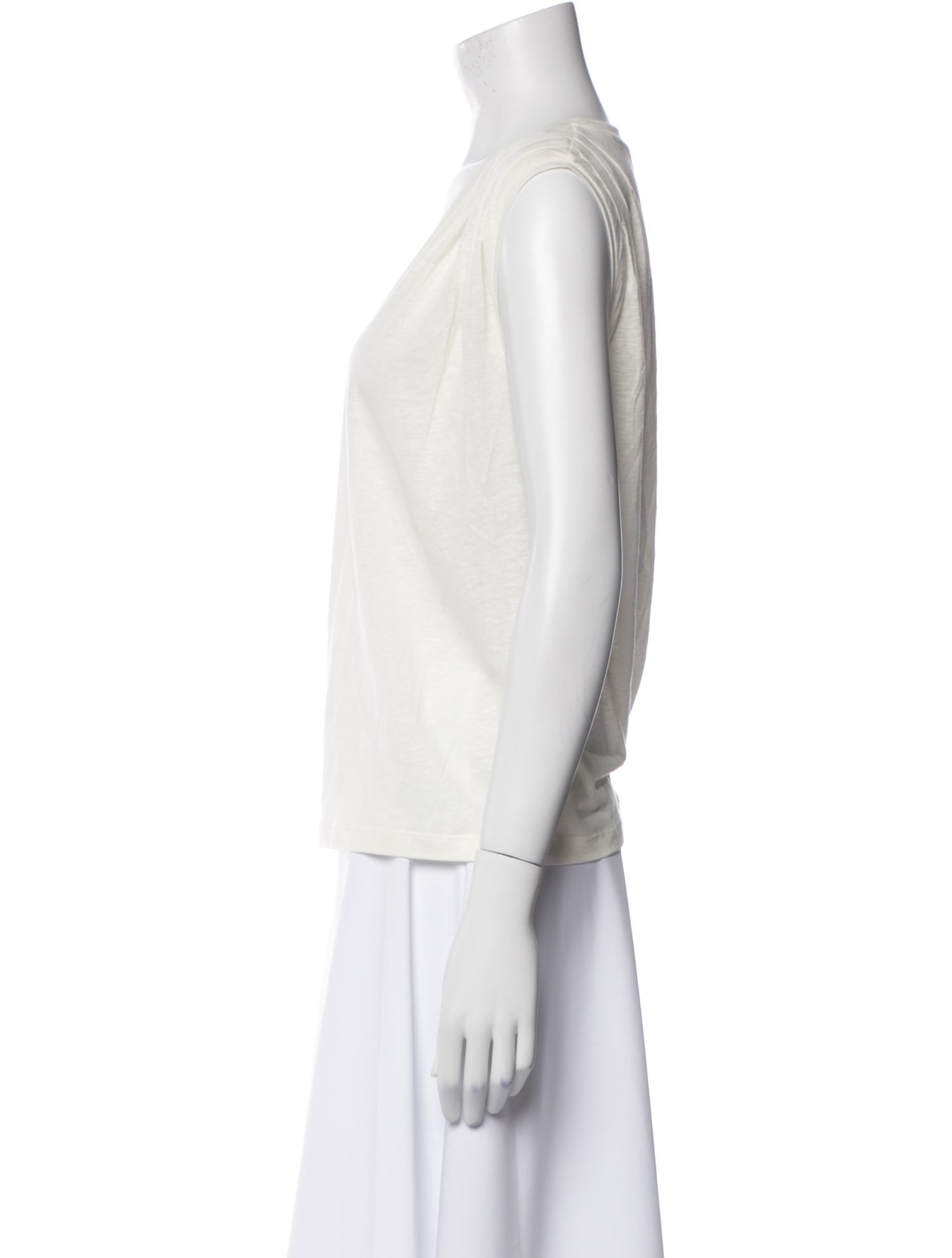 Closed Cowl Neck Sleeveless T-Shirt