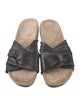 Closed Leather Slides