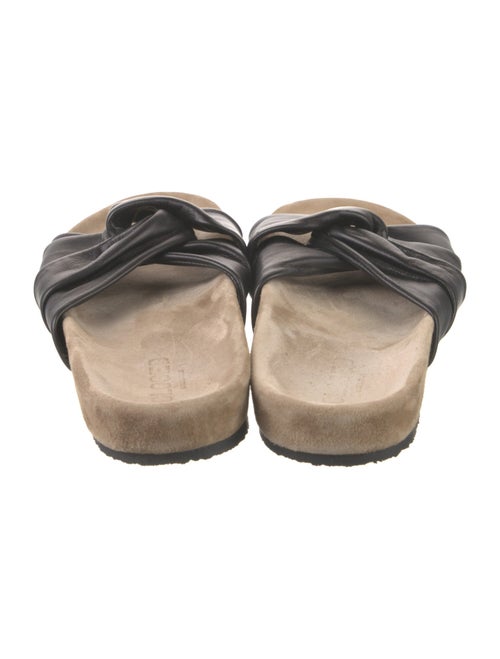 Closed Leather Slides