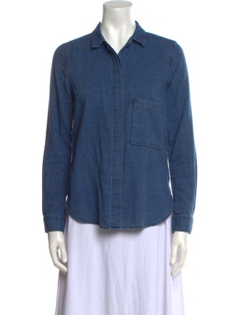 Closed Long Sleeve Button-Up Top