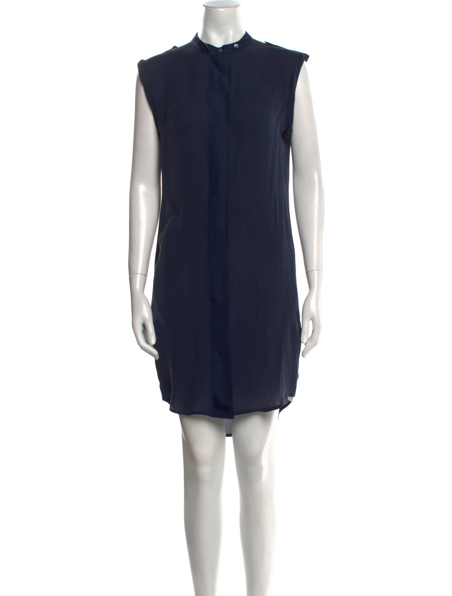 Closed Mock Neck Knee-Length Dress