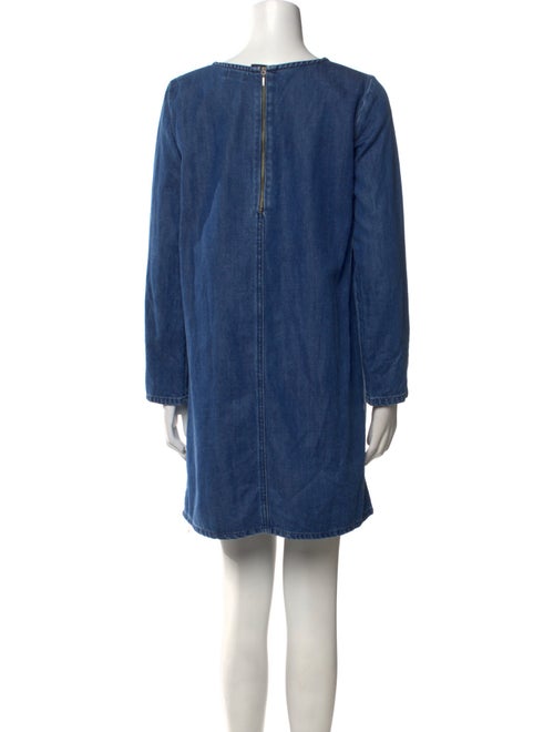 Closed Bateau Neckline Mini Dress