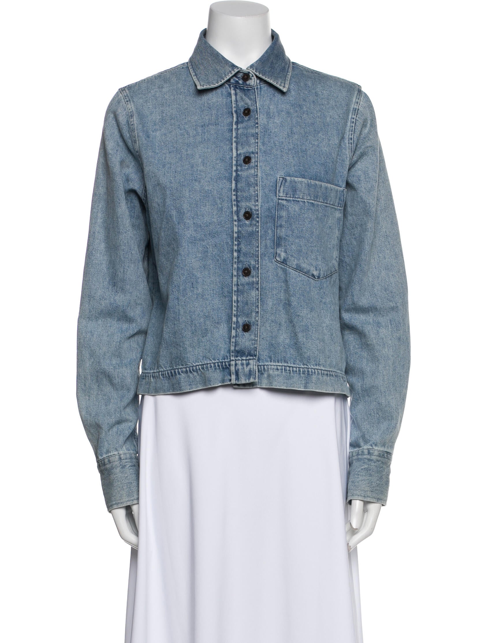 Closed Long Sleeve Button-Up Top