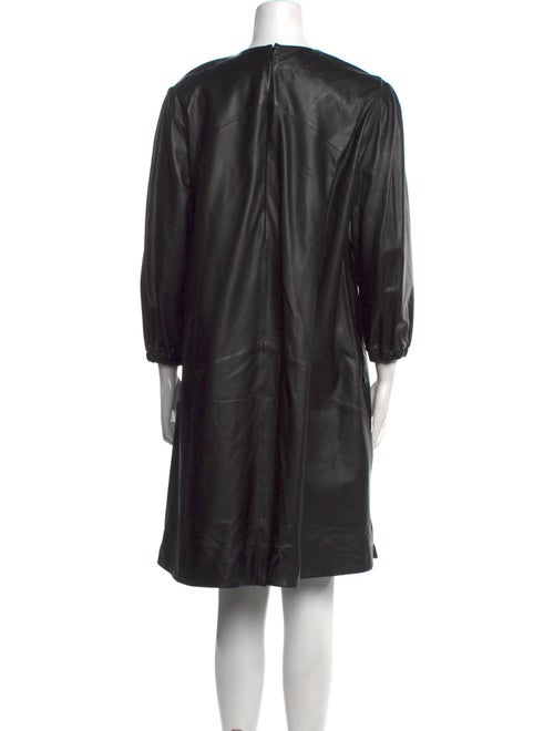 Closed Lamb Leather Knee-Length Dress