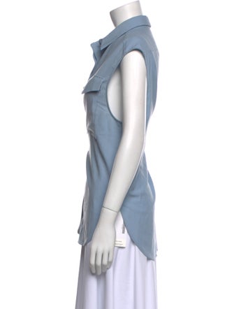 Closed Short Sleeve Button-Up Top