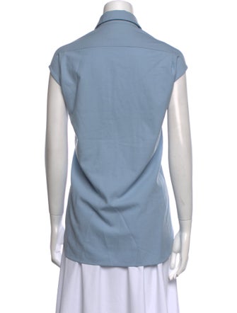 Closed Short Sleeve Button-Up Top