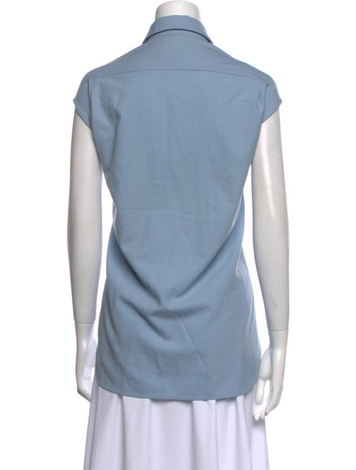 Closed Short Sleeve Button-Up Top