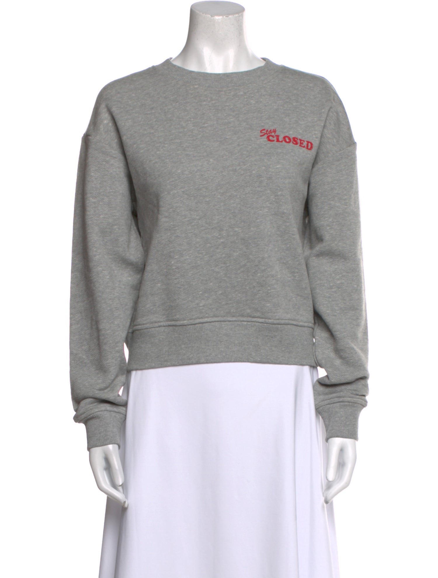 Closed Crew Neck Long Sleeve Sweatshirt