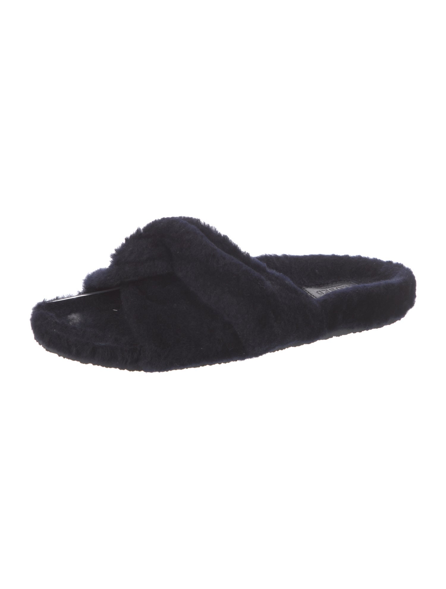 Closed Faux Fur Slides