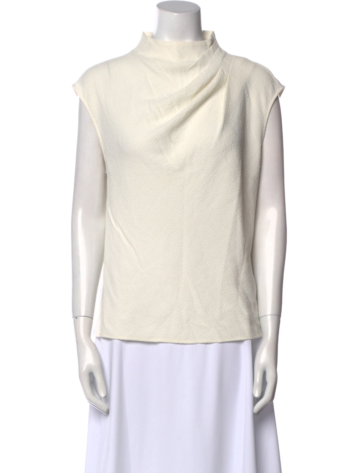 Closed Cowl Neck Sleeveless Top