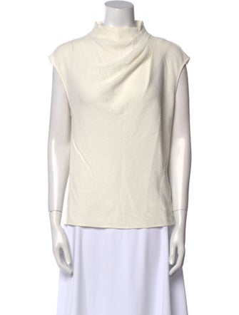 Closed Cowl Neck Sleeveless Top