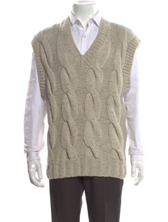 Closed Wool Colorblock Pattern Sweater Vest