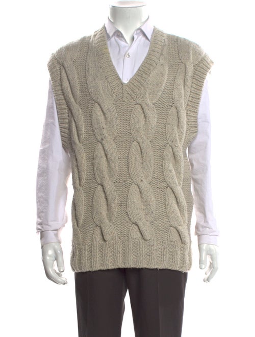 Closed Wool Colorblock Pattern Sweater Vest