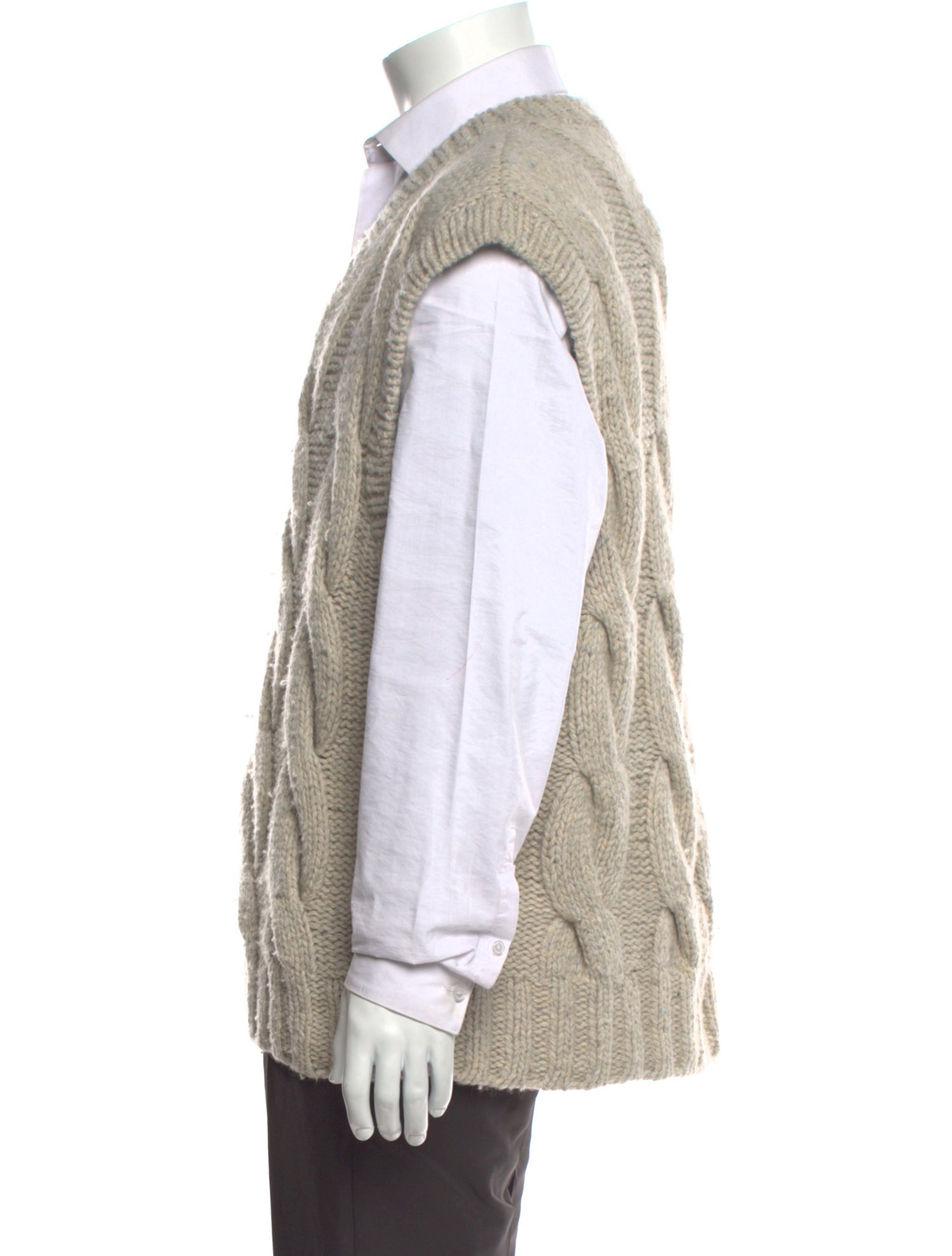 Closed Wool Colorblock Pattern Sweater Vest