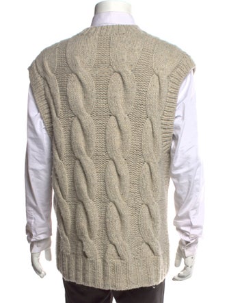 Closed Wool Colorblock Pattern Sweater Vest