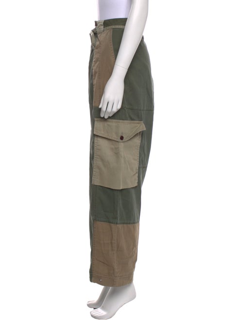 Closed Colorblock Pattern Wide Leg Pants