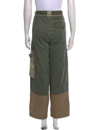 Closed Colorblock Pattern Wide Leg Pants