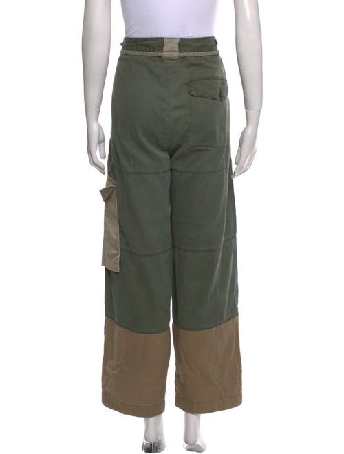 Closed Colorblock Pattern Wide Leg Pants