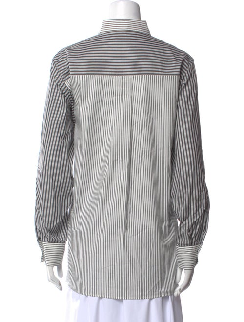 Closed Striped Long Sleeve Button-Up Top